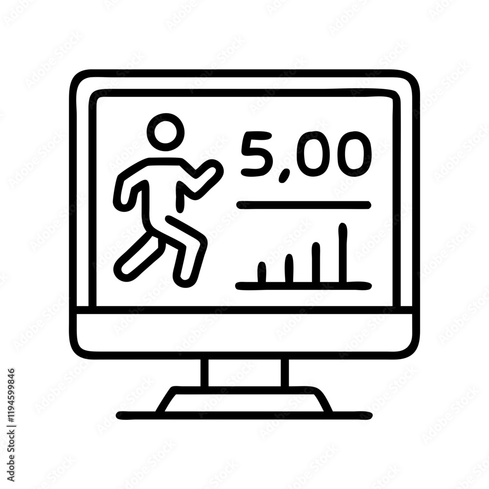 digital running stats icon, digital running stats line art - simple line art of digital running stats, perfect for digital running stats logos and icons and themed design digital running stats icon, digital running stats line art - simple line art of digital running stats, perfect for digital running stats logos and icons and themed design