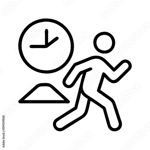 early morning run icon, early morning run line art - simple line art of early morning run, perfect for early morning run logos and icons and themed design 