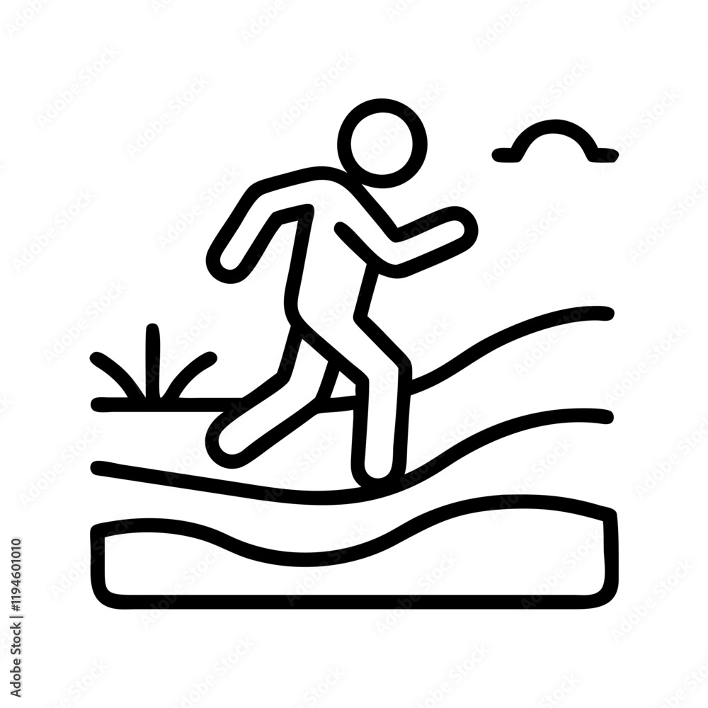 jogging on a dirt path icon, jogging on a dirt path line art - simple line art of jogging on a dirt path, perfect for jogging on a dirt path logos and icons and themed design jogging on a dirt path icon, jogging on a dirt path line art - simple line art of jogging on a dirt path, perfect for jogging on a dirt path logos and icons and themed design