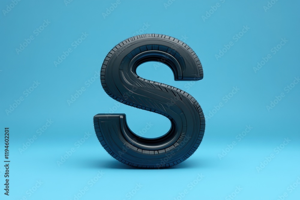 Obraz premium A tire with the letter S inside of it