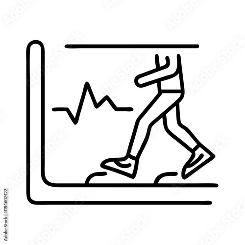 running gait analysis icon, running gait analysis line art - simple line art of running gait analysis, perfect for running gait analysis logos and icons and themed design 