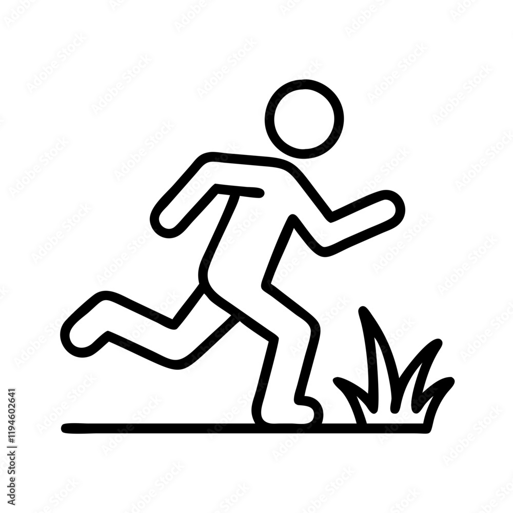 running on grass icon, running on grass line art - simple line art of running on grass, perfect for running on grass logos and icons and themed design running on grass icon, running on grass line art - simple line art of running on grass, perfect for running on grass logos and icons and themed design