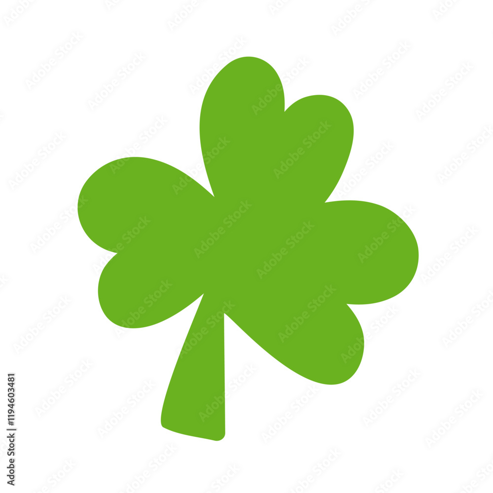 Shamrock. Symbol of St. Patrick's Day. Flat vector illustration on white background. Shamrock. Symbol of St. Patrick's Day. Flat vector illustration on white background.