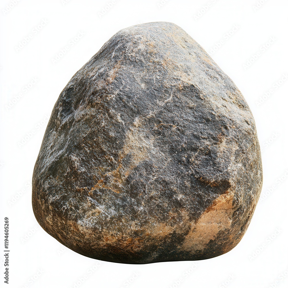 Grey river rock isolated, white background Grey river rock isolated, white background
