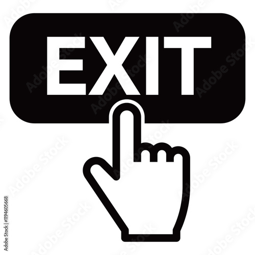 EXITボタンを押す指