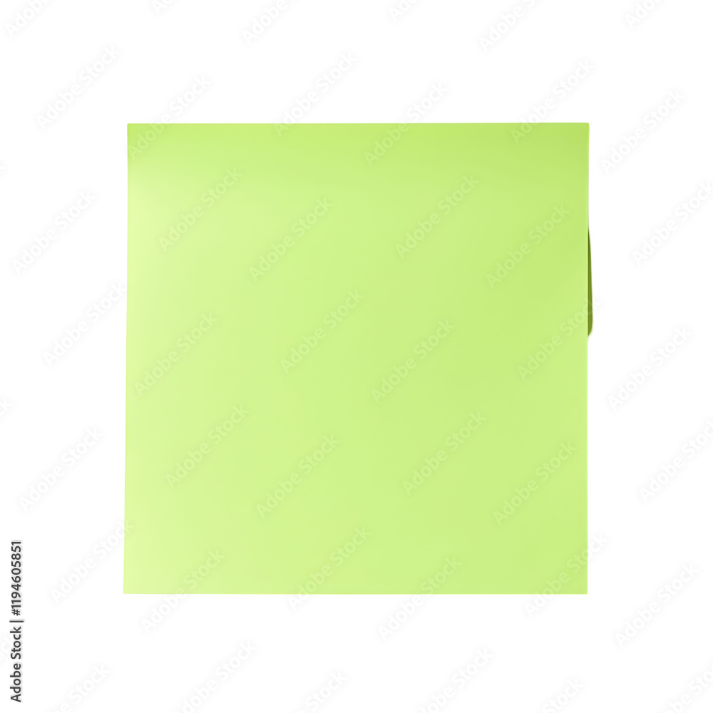 Blank green sticky paper note isolated on transparent background. Cut out Blank green sticky paper note isolated on transparent background. Cut out