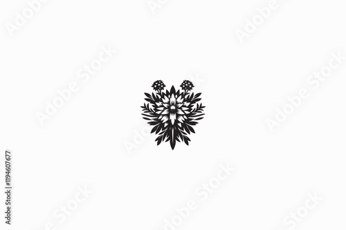 Edelweiss flower vector silhouette image made by adobe illustrator. eps.eps