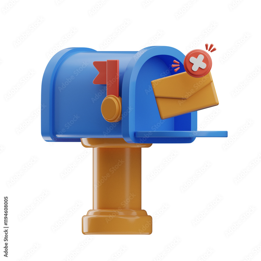 Colorful Mailbox with Notification Flag Colorful Mailbox with Notification Flag
