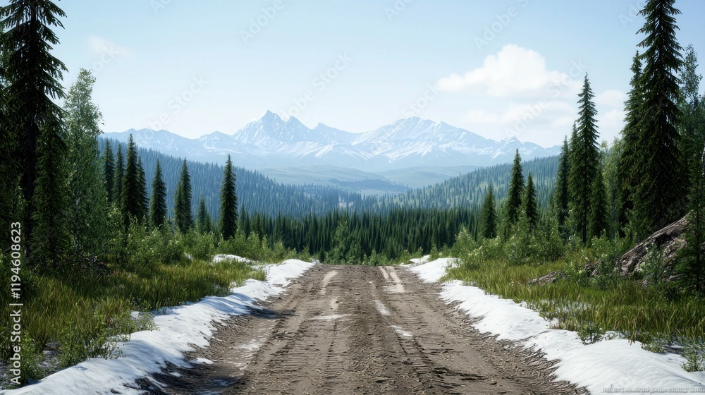 Fototapeta premium Mountain Road in Spring