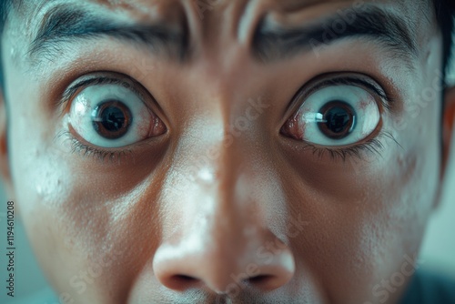 Wide-Eyed Surprise: A Close-Up Portrait of Shock and Amazement