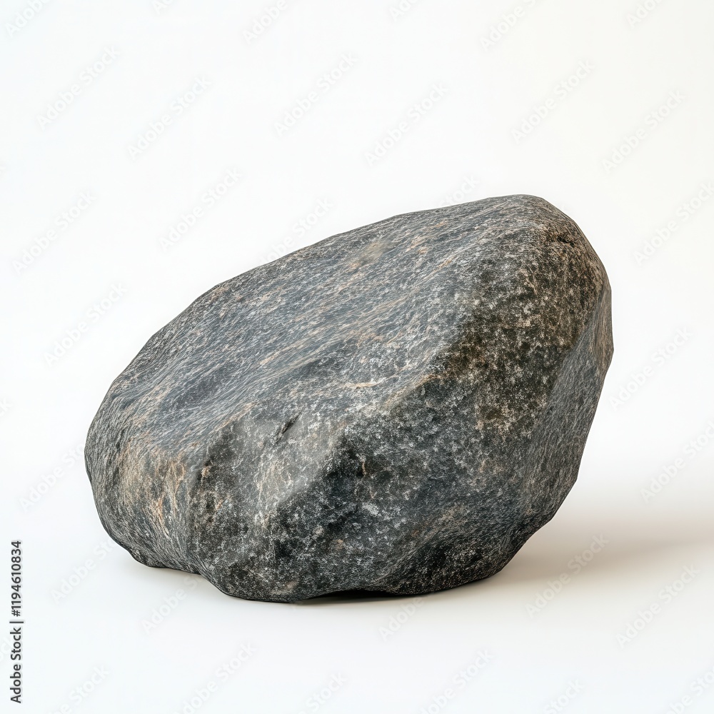 Studio shot, grey rock, white background, nature texture Studio shot, grey rock, white background, nature texture