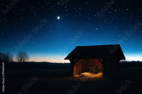 Night of the Nativity: A Starlit Stable Scene