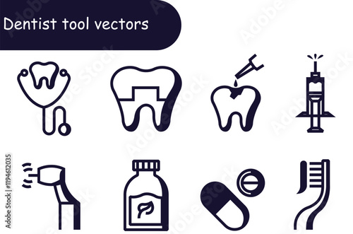 Dentist  tool vector design 