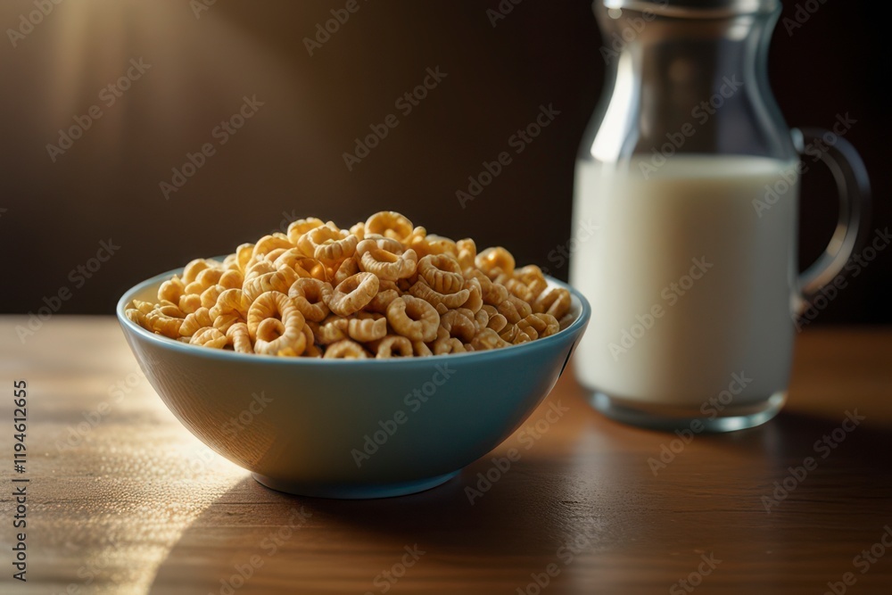 A close-up of cereal rings A close-up of cereal rings