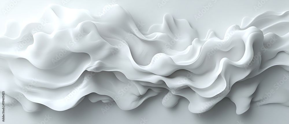 Abstract white fluid wave flow. Abstract white fluid wave flow.