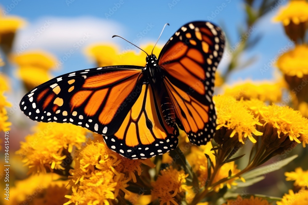 Fototapeta premium Monarch butterfly flower monarch insect.