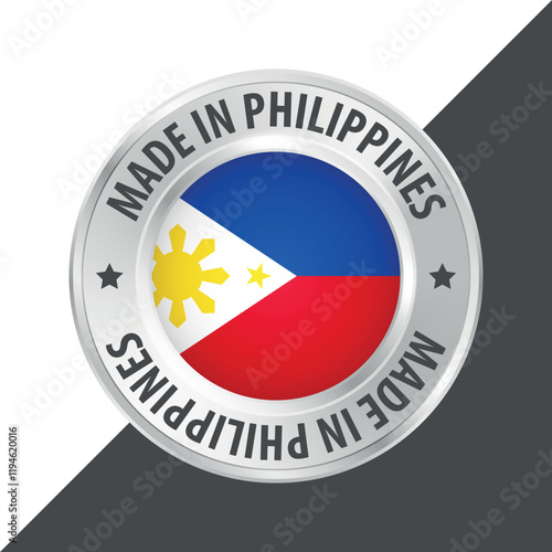 Free Download Made in Philippines badge logo flag sticker 3d vector illustration isolated on white - GFXLoad