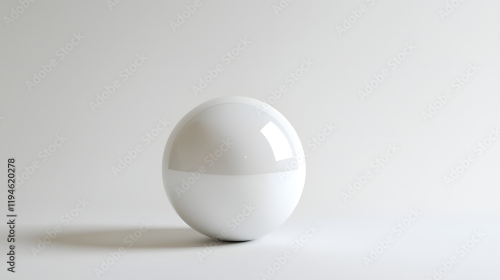 Reflecting Sphere: Minimalist White Orb Reflecting Sphere: Minimalist White Orb