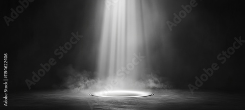 Mysterious Spotlight Illuminating a Hazy Circle