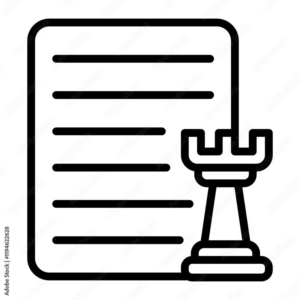 Strategic Plan Vector Line Icon Design