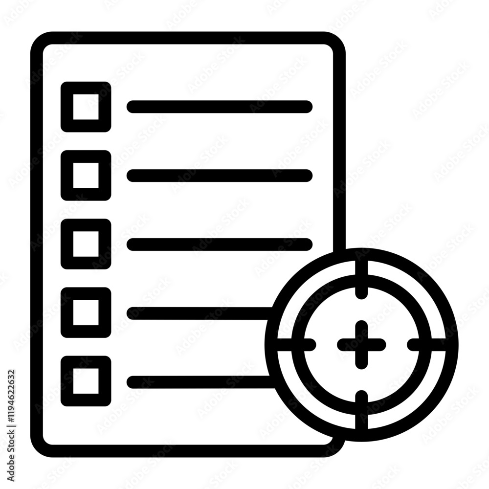 Goal Setting Vector Line Icon Design Goal Setting Vector Line Icon Design