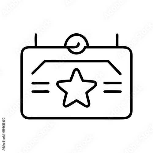 backstage pass icon, backstage pass line art - simple line art of backstage pass, perfect for backstage pass logos and icons and themed design 