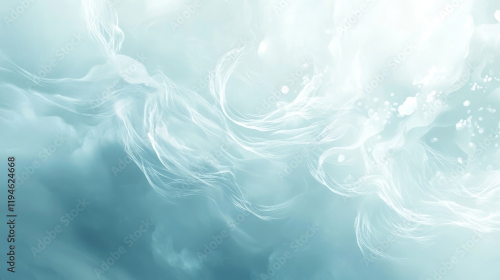 Obraz premium Delicate Blue Water Illustration with Rippling Light Effects