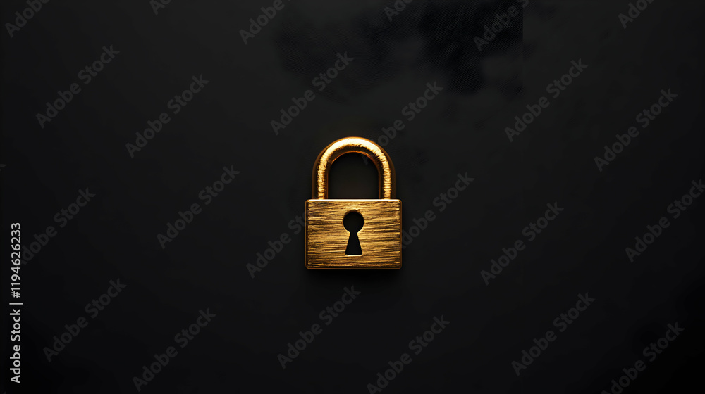 Fototapeta premium Securing your future the golden padlock symbolizes safety home digital and security in modern life