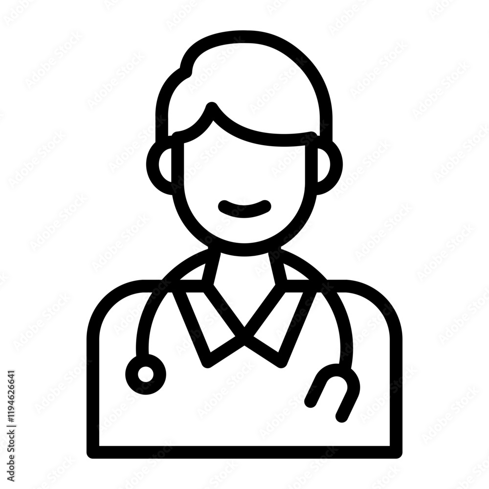 Doctor Vector Line Icon Design Doctor Vector Line Icon Design
