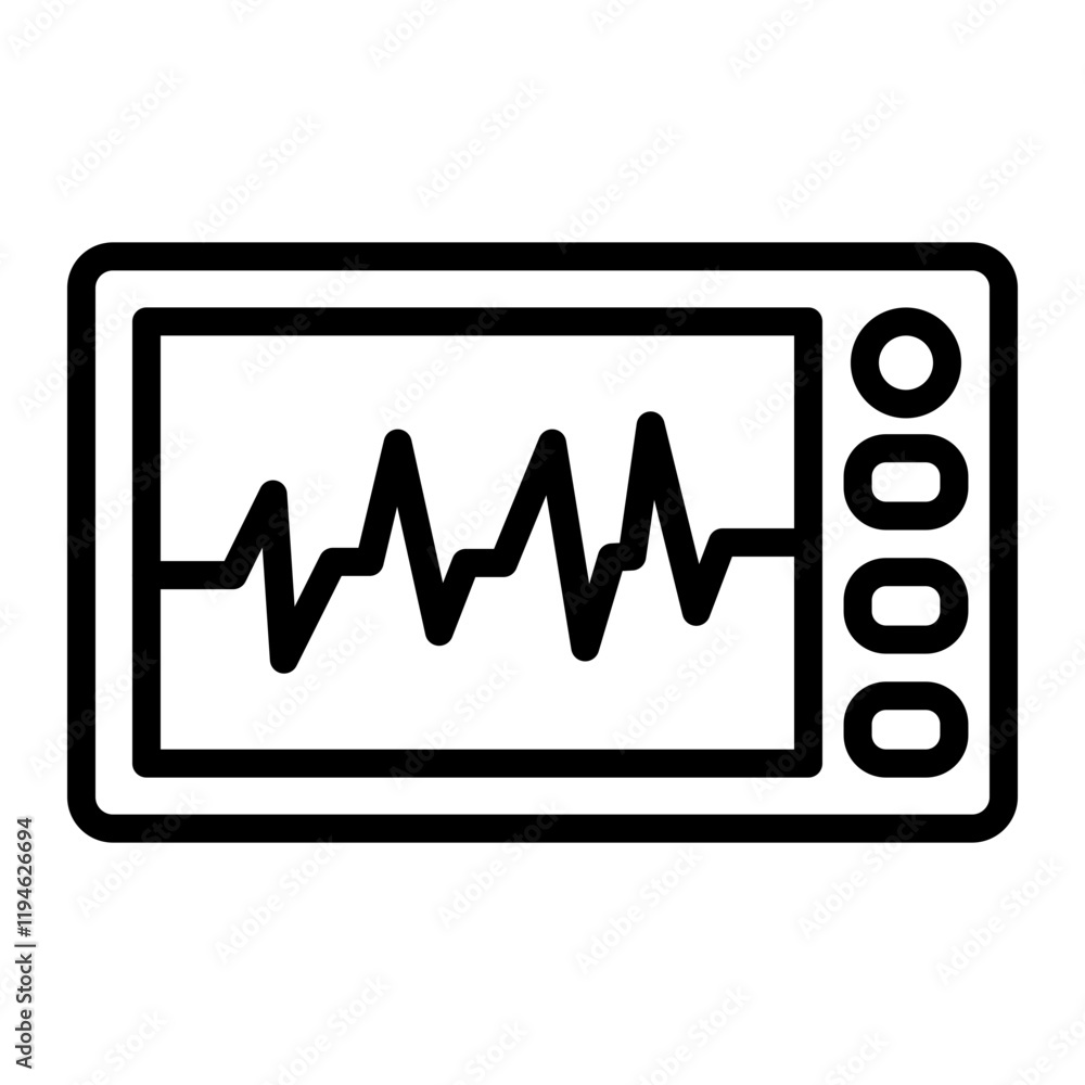 Ecg Monitor Line Icon Ecg Monitor Line Icon
