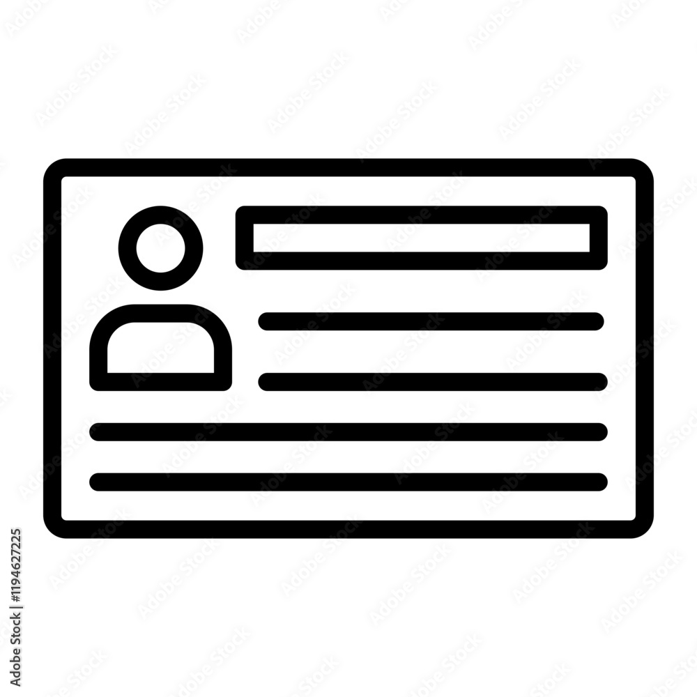 Patient ID Vector Line Icon Design Patient ID Vector Line Icon Design