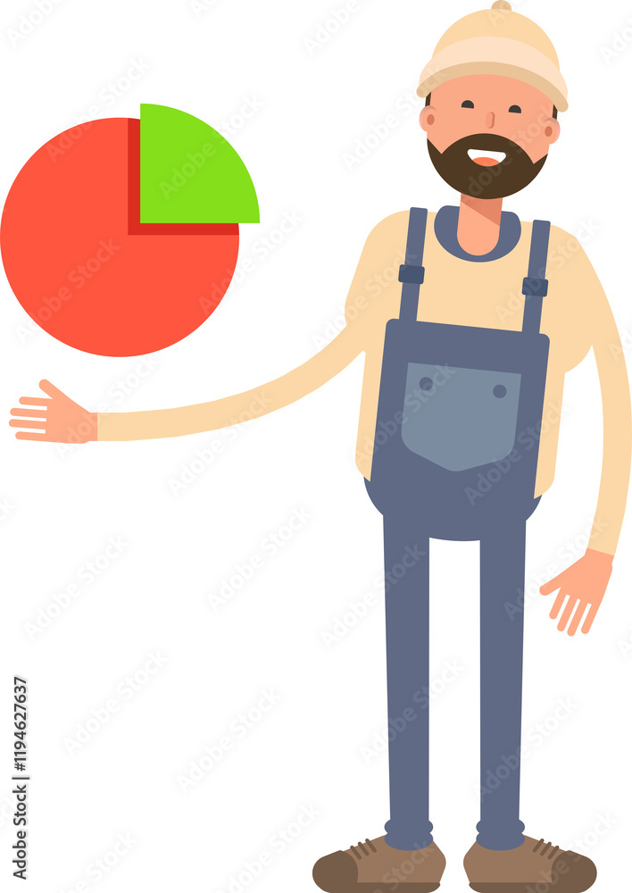 Worker Character Holding Pie Chart
Worker Character Holding Pie Chart