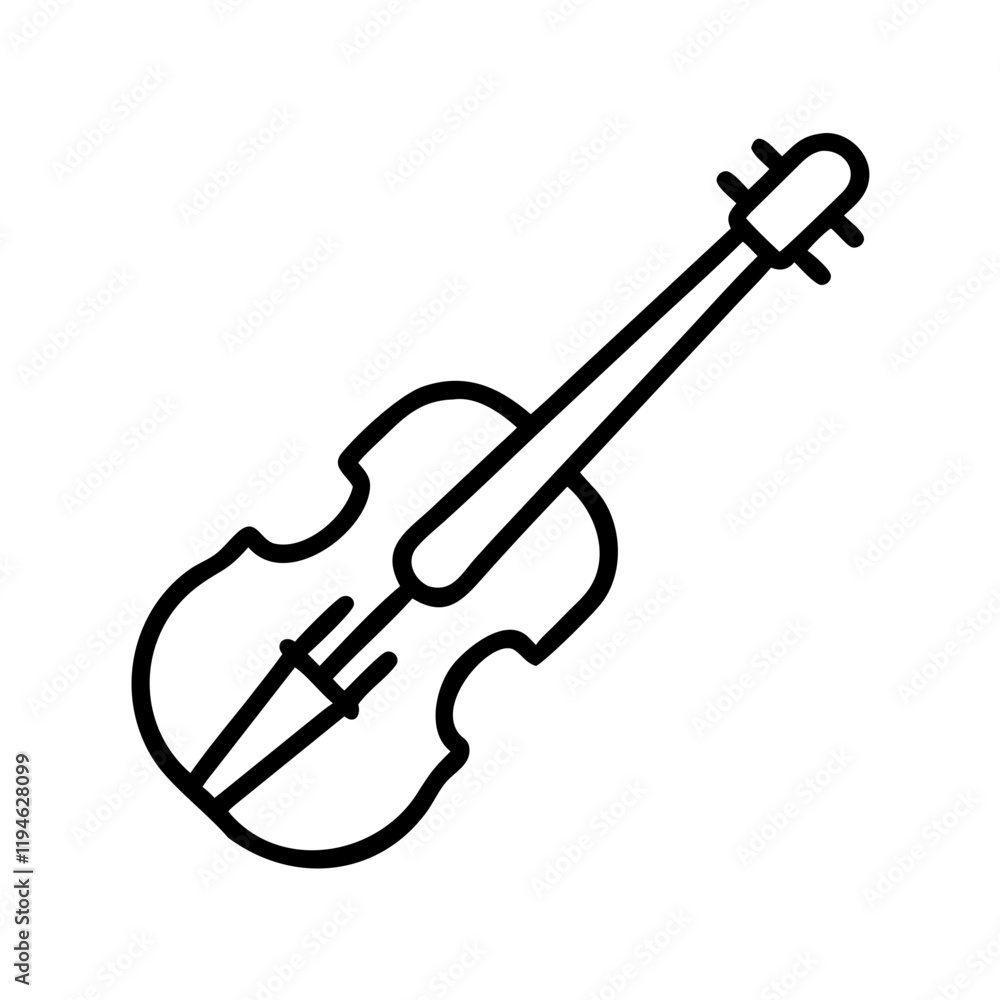 Obraz premium violin icon, violin line art - simple line art of violin, perfect for violin logos and icons and themed design 