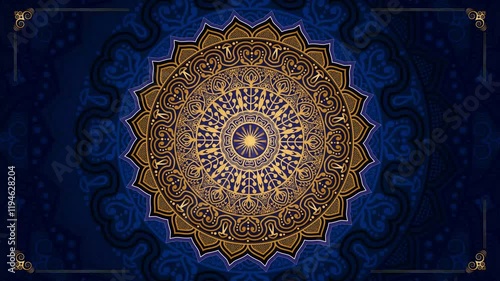 Luxury Background with Gold Mandala Rotating. Elegant Wedding Invitation Card Background with Red Background for Yoga, Wedding, and Ramadan	