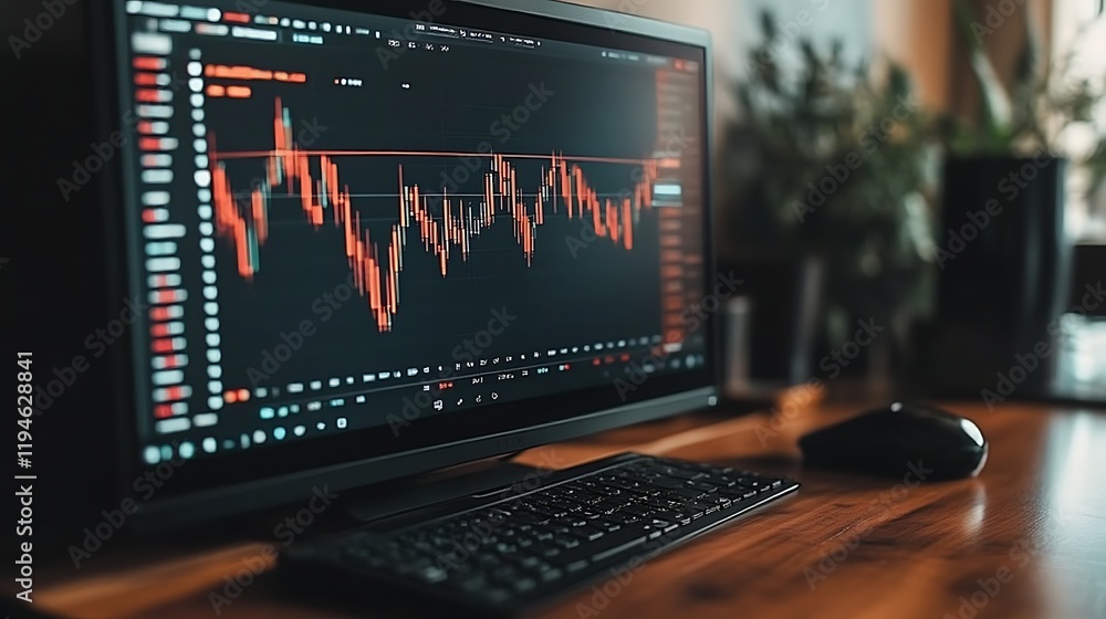 Stock market data displayed on a computer monitor. Stock market data displayed on a computer monitor.