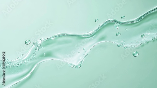 Abstract Illustration of Refreshing Liquid Drops on Smooth Surface