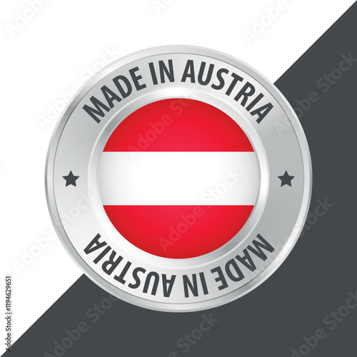 Free Download Made in Austria badge logo flag sticker 3d vector illustration isolated on white - GFXLoad