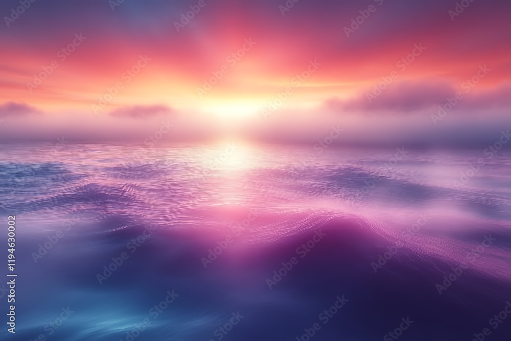 Dreamlike sunrise over a sea of clouds. Dreamlike sunrise over a sea of clouds.