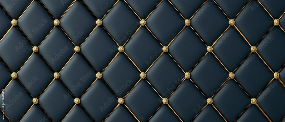 Fototapeta premium Elegant Upholstered Wall Panels Interior Design Home Decor Luxurious Space Close-Up Texture and Style