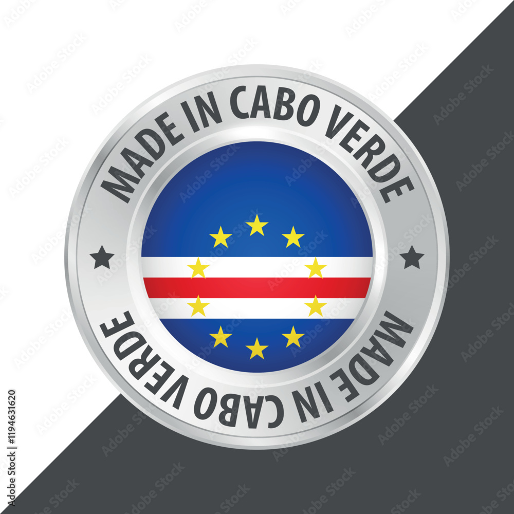 Made in Cabo Verde cape verde badge logo flag sticker 3d vector illustration isolated on white Made in Cabo Verde cape verde badge logo flag sticker 3d vector illustration isolated on white