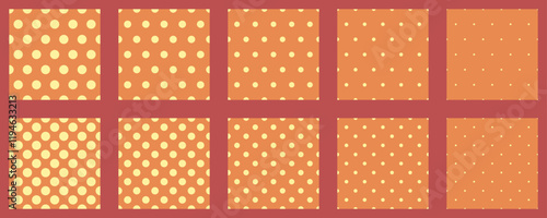 Set polka dots seamless vector pattern. Simple background for web or print. Abstract surface.
