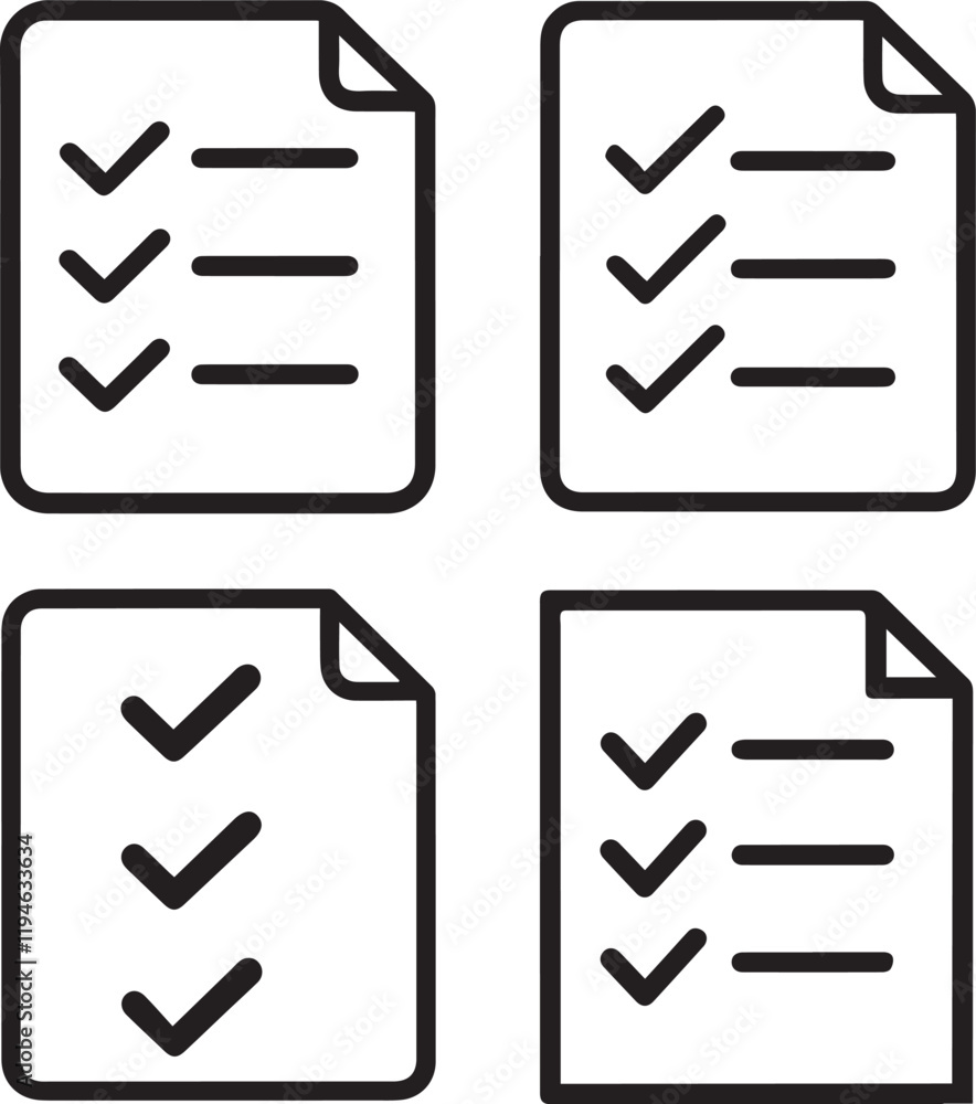 set off checklist icon outline silhouette vector on white background. set off checklist icon outline silhouette vector on white background.