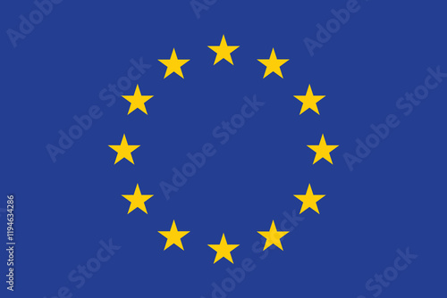 flag of european union. eu flag with correct dimension and standard colours. vector illustration.