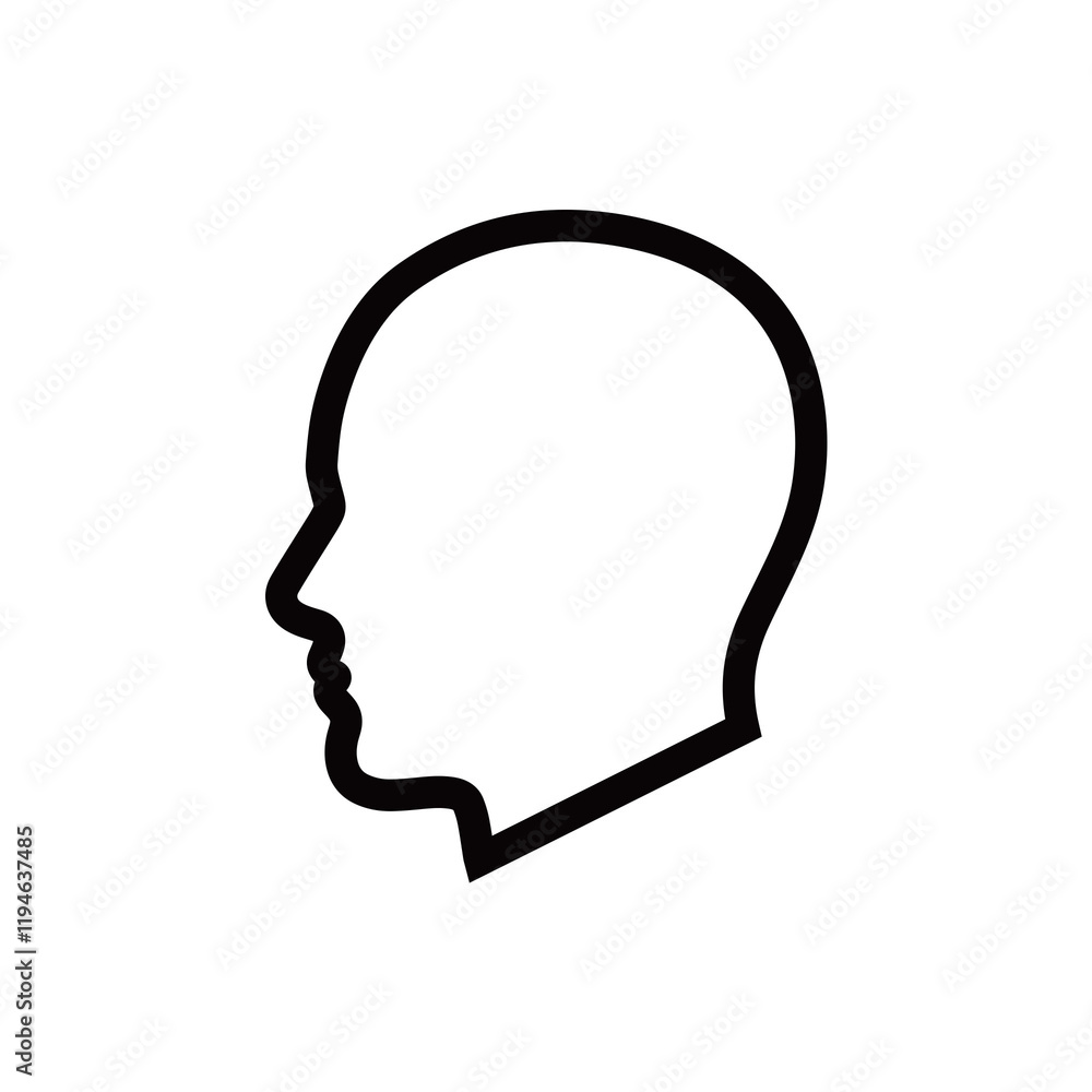 Man head sign on transparent background Man head sign on transparent background