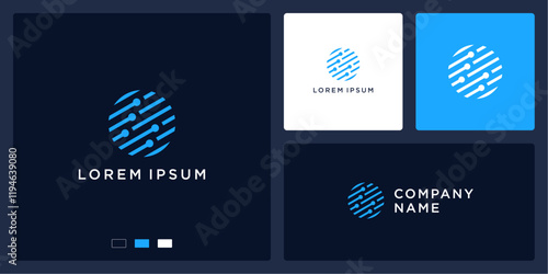 Abstract digital world logo template