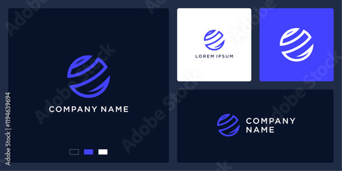 world tech logo design template