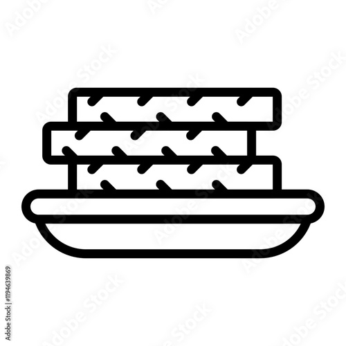 Cutlets Vector Line Icon Design