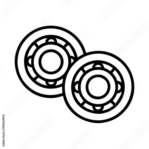 skateboard bearings icon, skateboard bearings line art - simple line art of skateboard bearings, perfect for skateboard bearings logos and icons and themed design 
