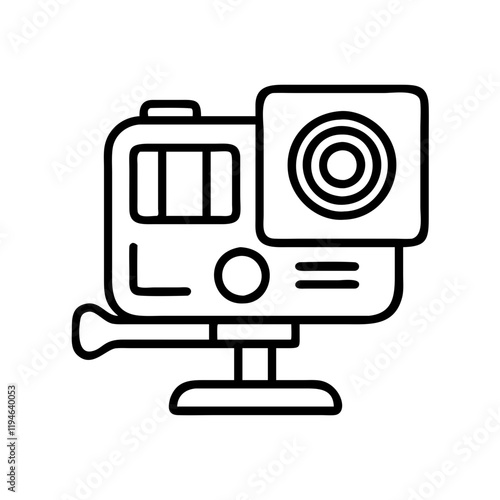 skateboarder s gopro camera icon, skateboarder s gopro camera line art - simple line art of skateboarder s gopro camera, perfect for skateboarder s gopro camera logos and icons and themed design 