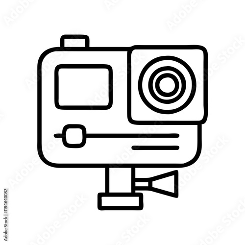 skateboarder s gopro camera icon, skateboarder s gopro camera line art - simple line art of skateboarder s gopro camera, perfect for skateboarder s gopro camera logos and icons and themed design 